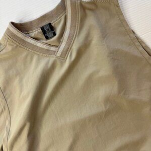 Vintage Nike Golf Vest V Neck Windbreaker Mens Size Large Beige Cream